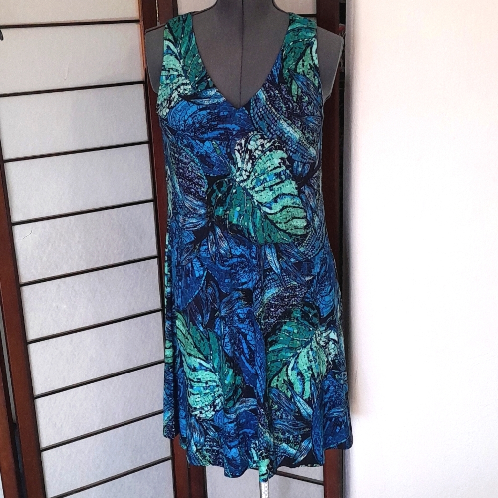 Anne Klein - Blue and Green Dress